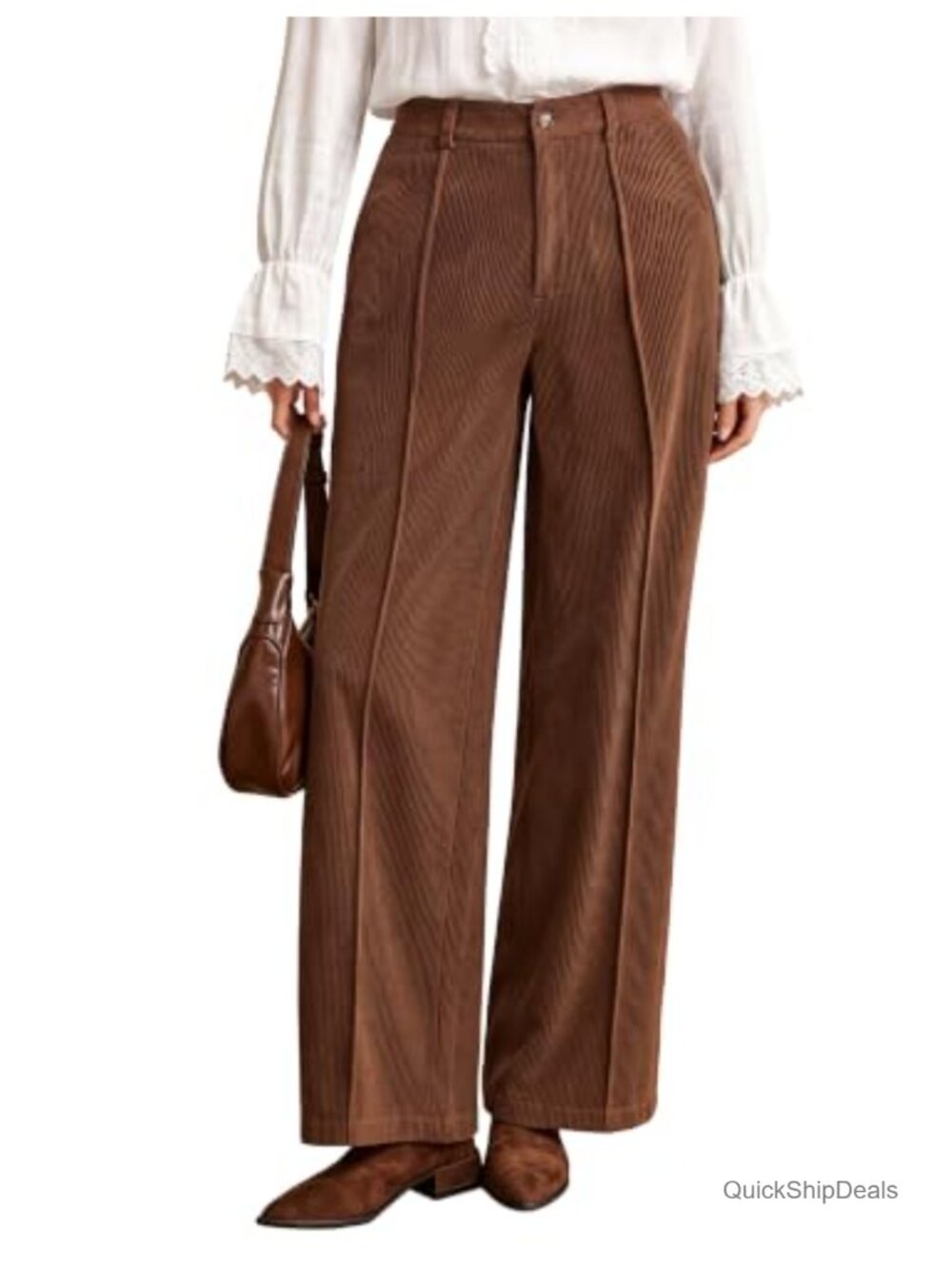 High Waisted Corduroy Trousers Wide Leg Business Casual Pants